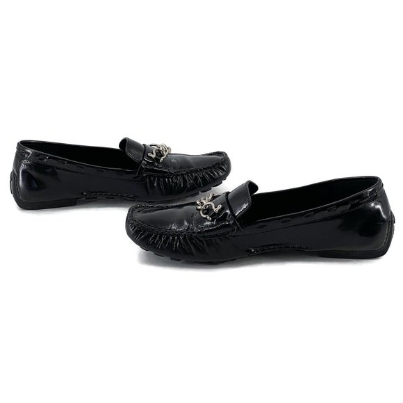 BURBERRY Black Patent Leather Loafers Size 36 - Picture 3 of 11